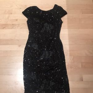 Calvin Klein plunge back sequin dress
